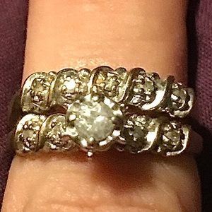 14k Yellow Gold 1/3 cttw Wedding Band Set VINTAGE